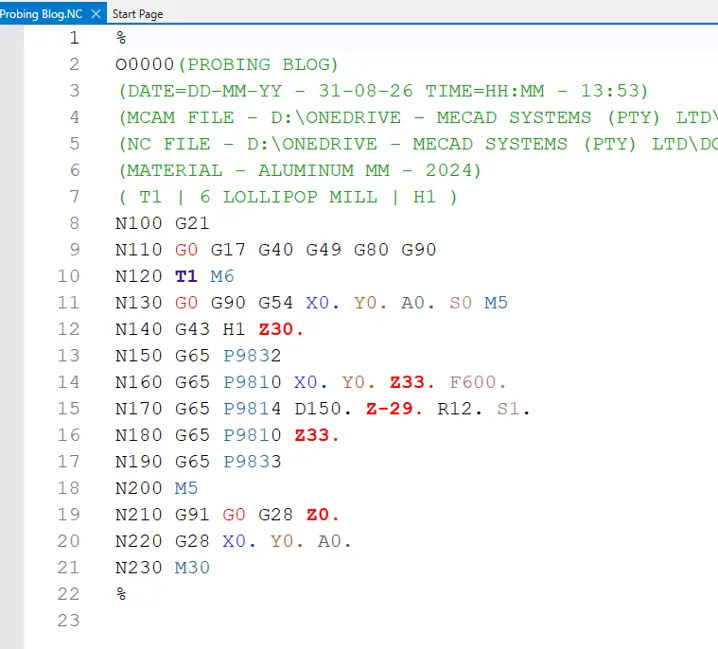 Mastercam Probing Blog Image 10 - MECAD Manufacturing